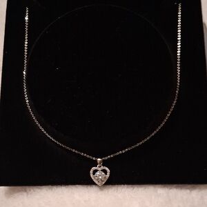 Dazzling Silver Heart Necklace
